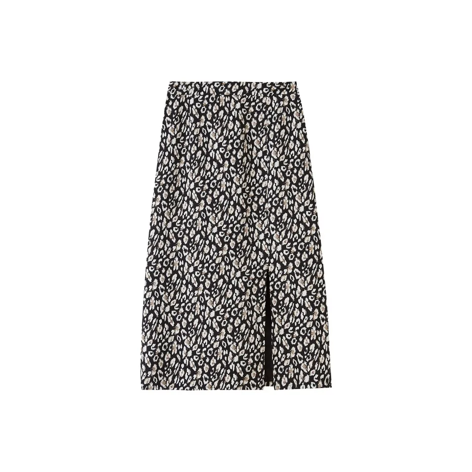 SHUIYUNJIAN Повседневный длинный юбка женский черный цветок