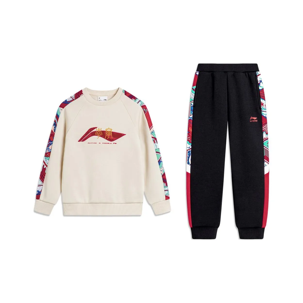 LINING YOUNG Повседневная спортивная одежда Sports Life Collection Pearl White Black Детский