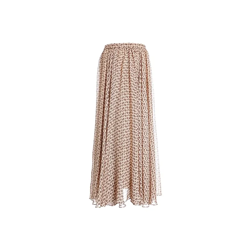 BESIONIA SS24 Повседневная длинная юбка для женщин с узором цветущего абрикоса