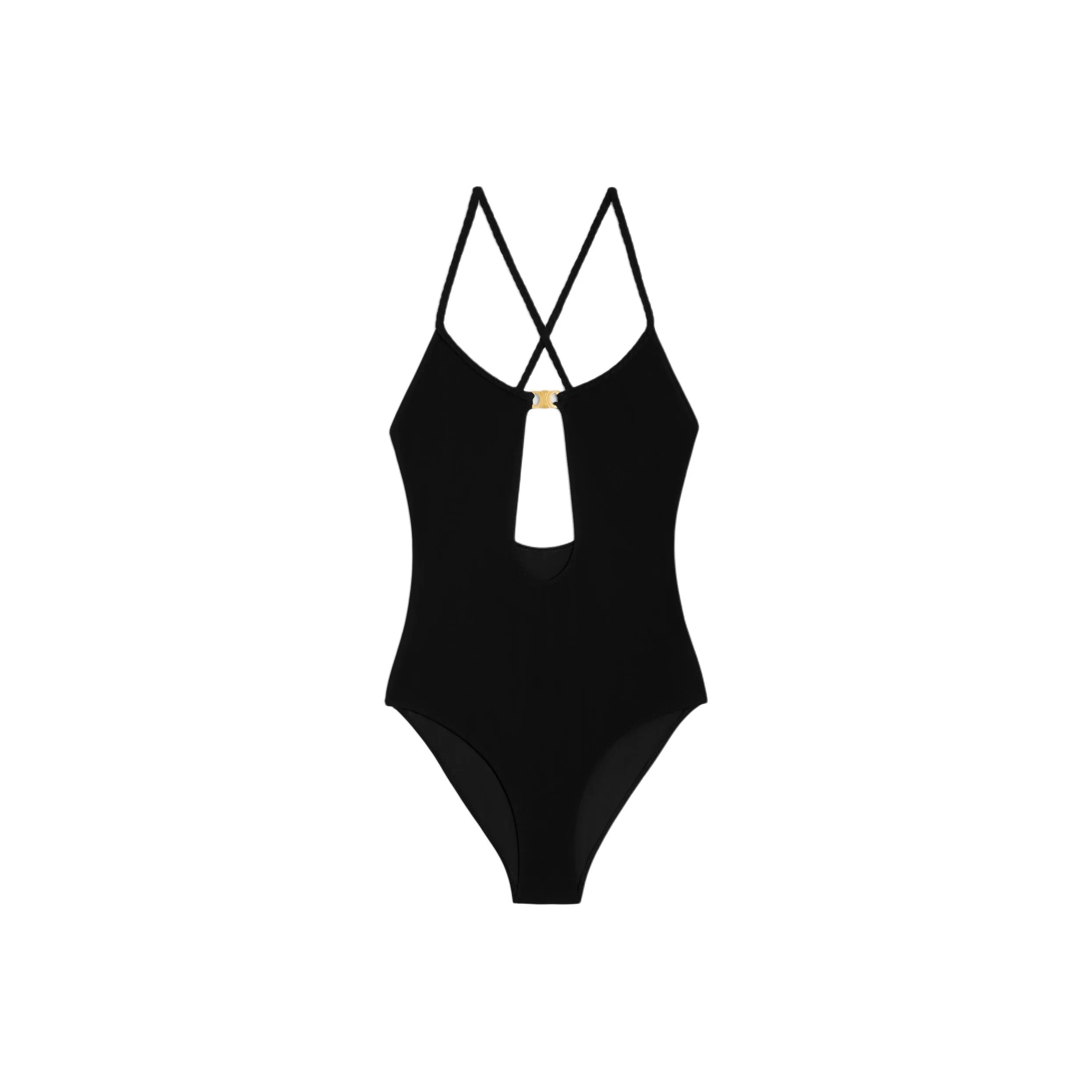 CELINE Triomphe Swimsuit In Matte Jersey
