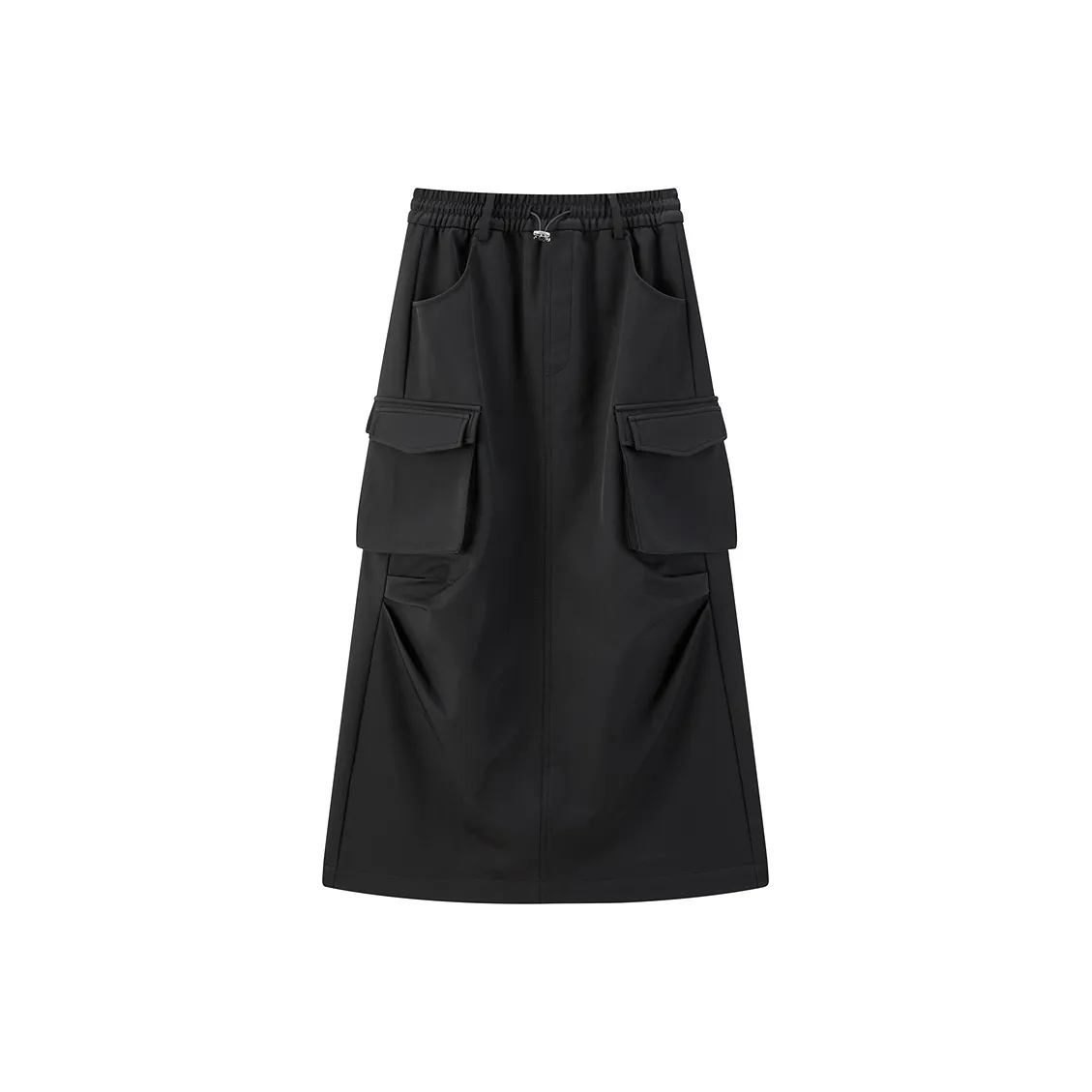 PEACEBIRD Повседневный Длинный Юбка Женская Черная