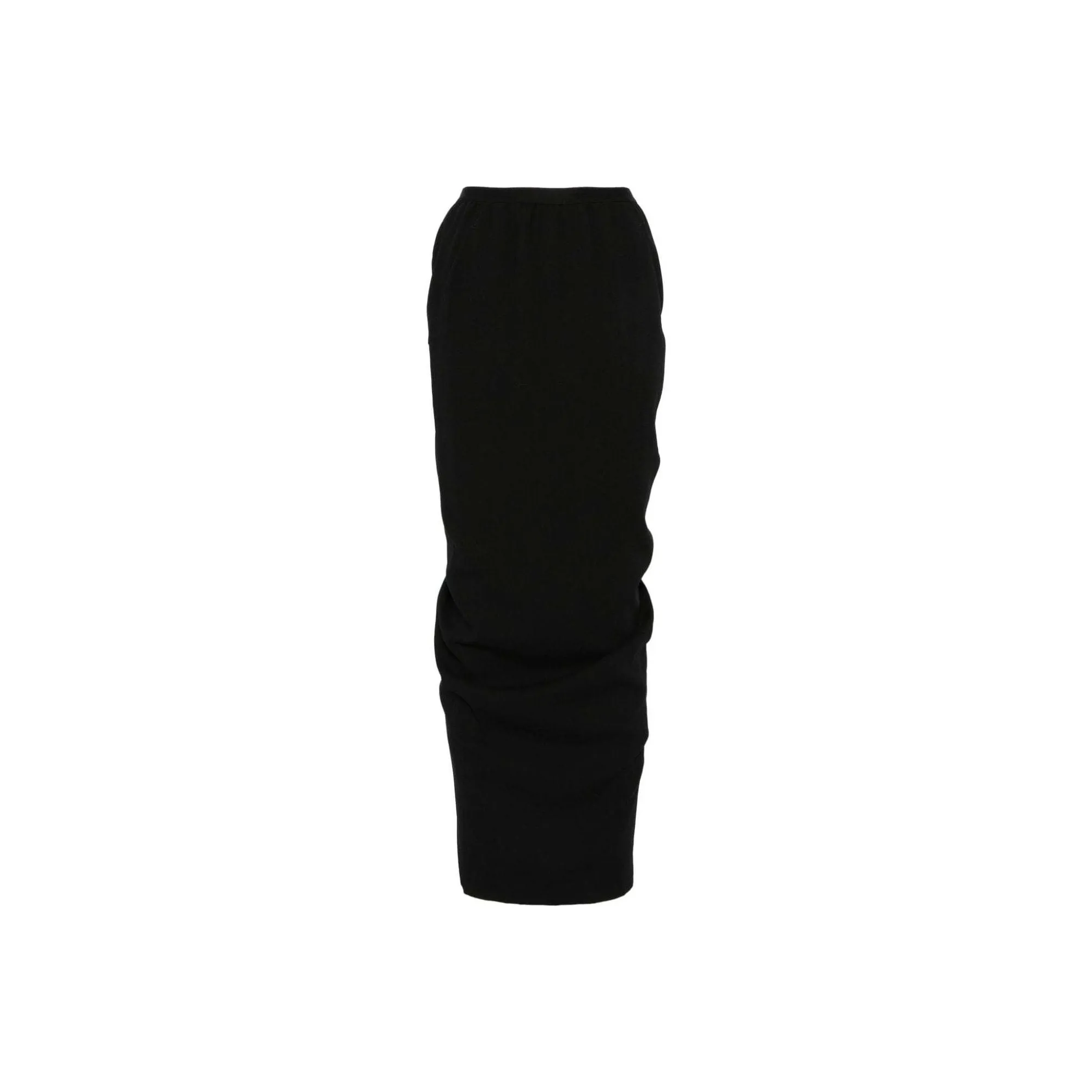 RICK OWENS Wool Pillar Long Skirt Black