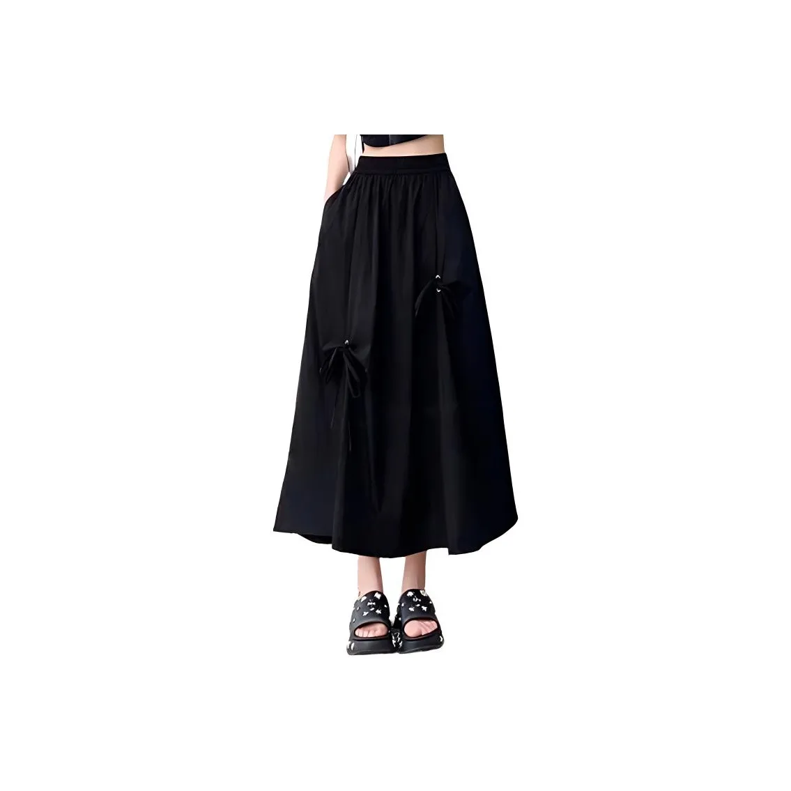 Ya Sheep People Повседневный Длинный Юбка Женские Черный