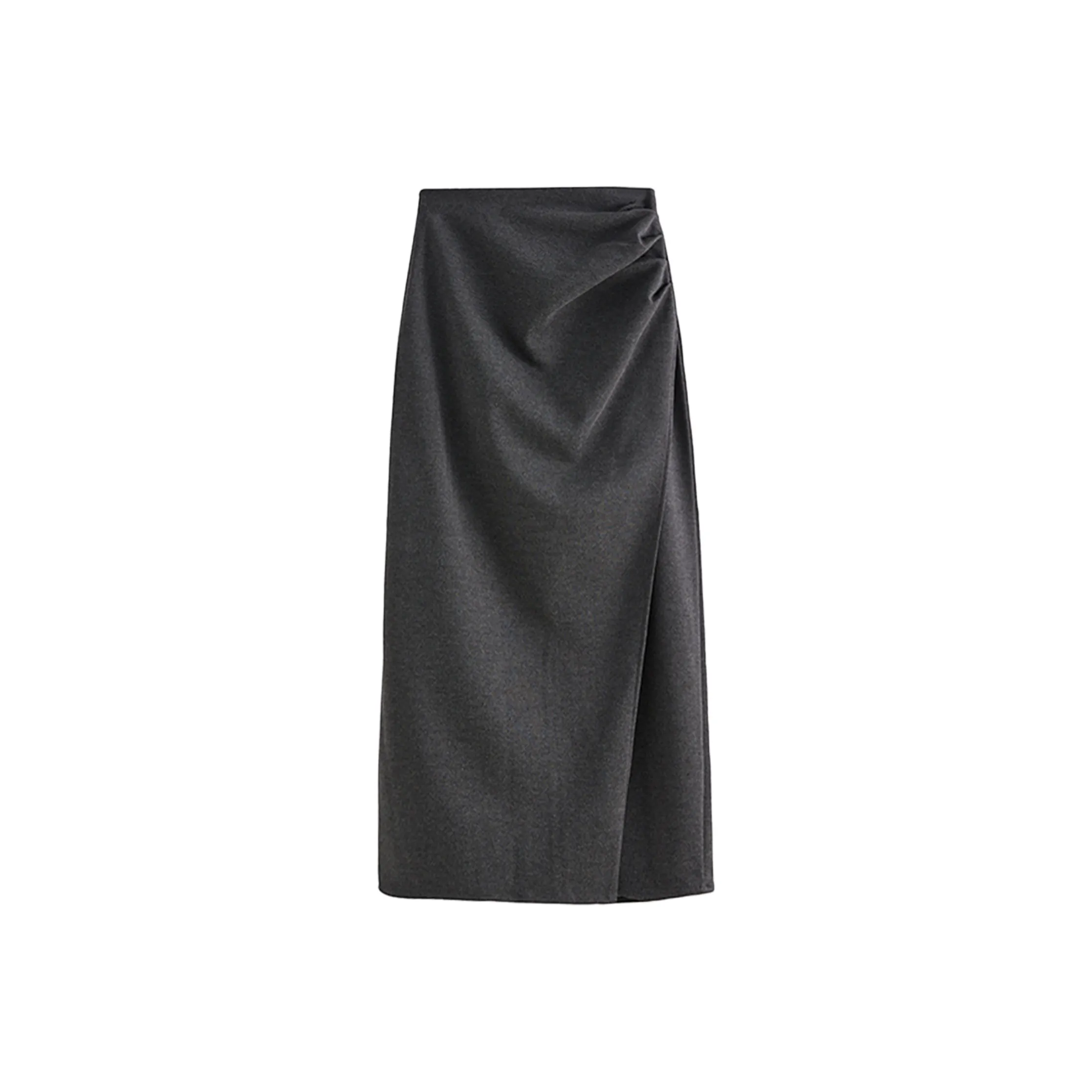 Wbwq Повседневный Длинный Юбка Женские Темно-Серый