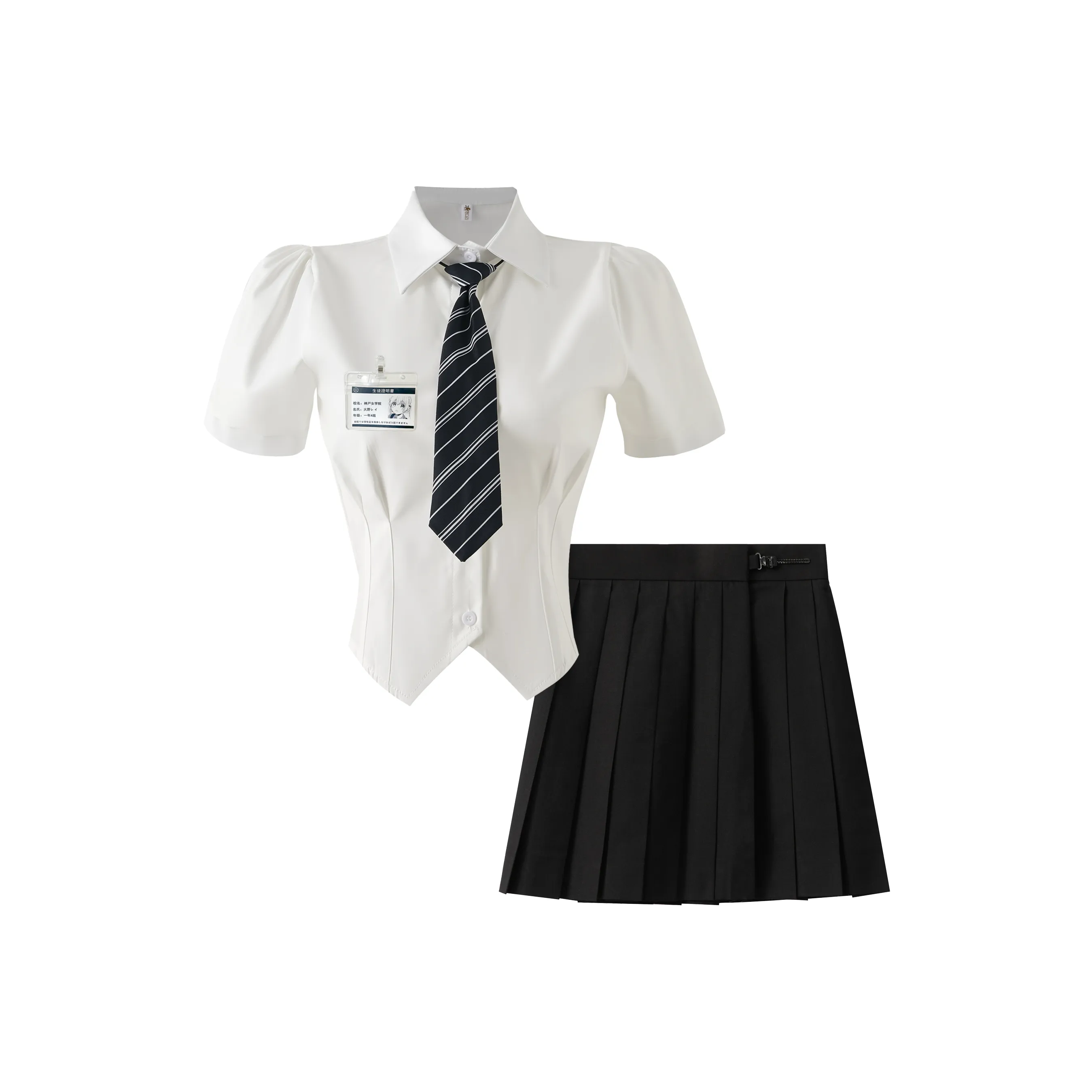 KAZAN Белая рубашка Галстук Значок на груди Четырехпредметный набор Женская униформа