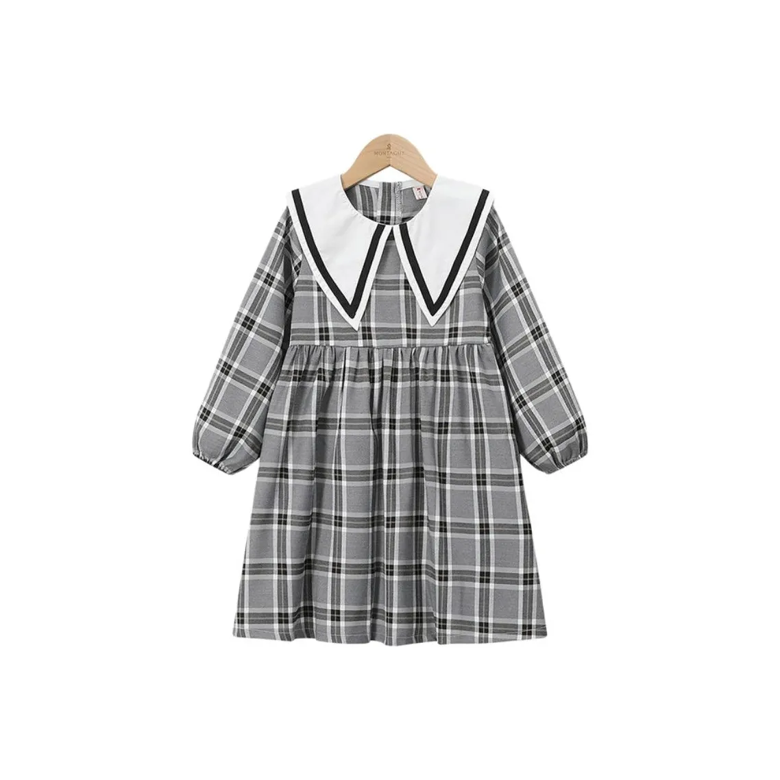 Montagut Клетчатый Умеренный Детское Платье Летнее Малыш