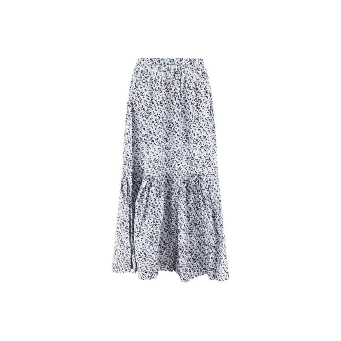 GANNI Floral Printed Maxi Flounce Skirt