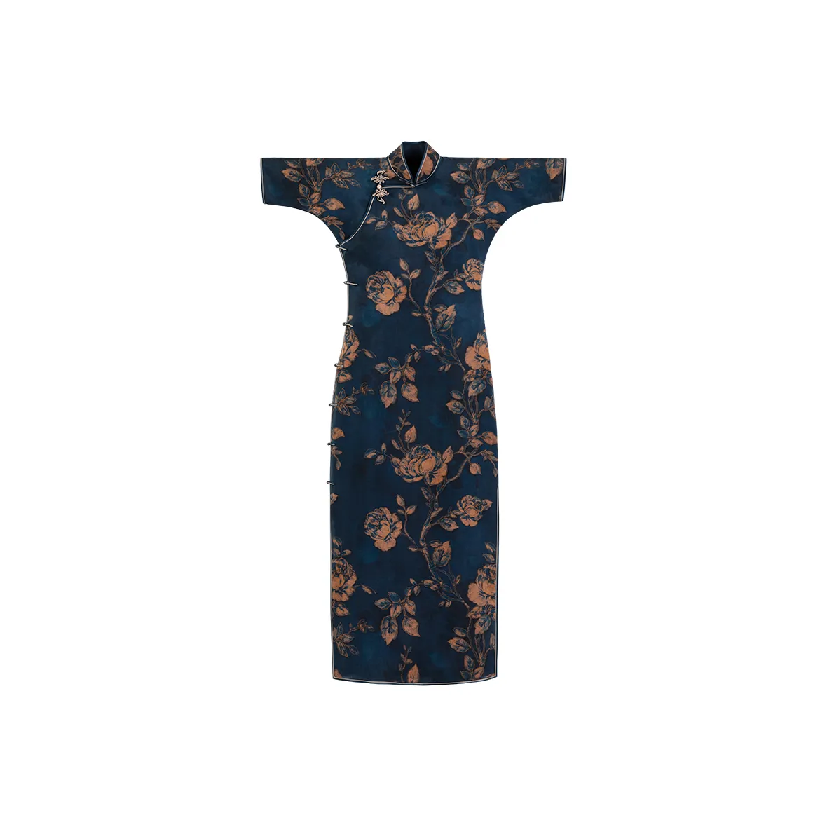 YICHENGFENGXU Чунсам Женский Синий С принтом