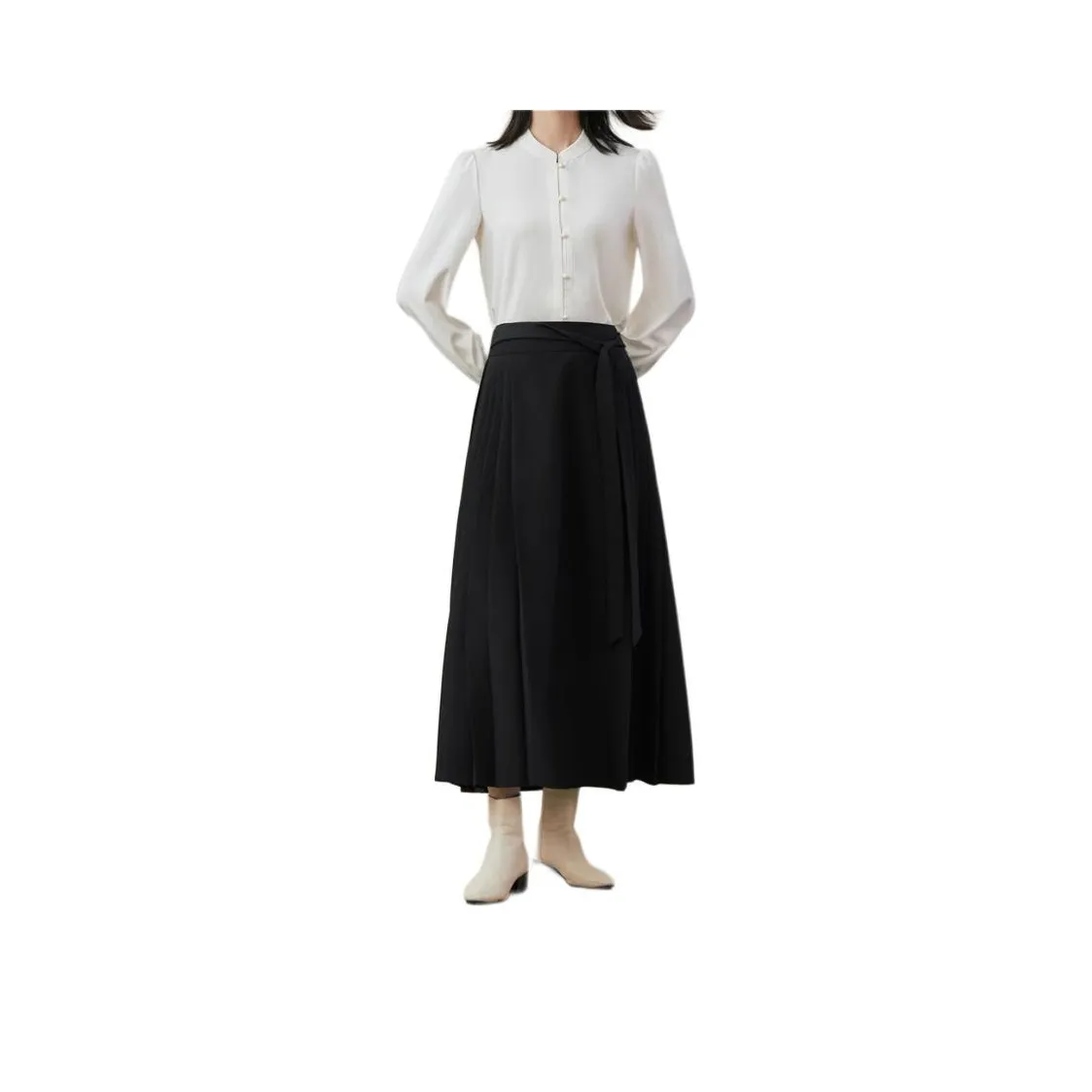 Inman Повседневный Длинный Юбка Женская Полночный Черный