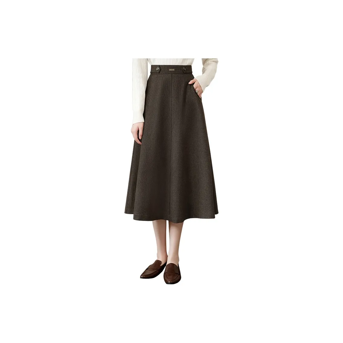 Cypress House Повседневный Длинный Юбка Женские Стиль Майярд Коричневый