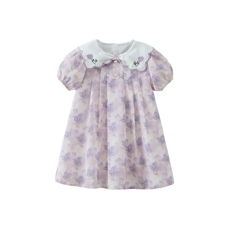 CICIIBEAR Детское платье цвет лаванда для малышей
