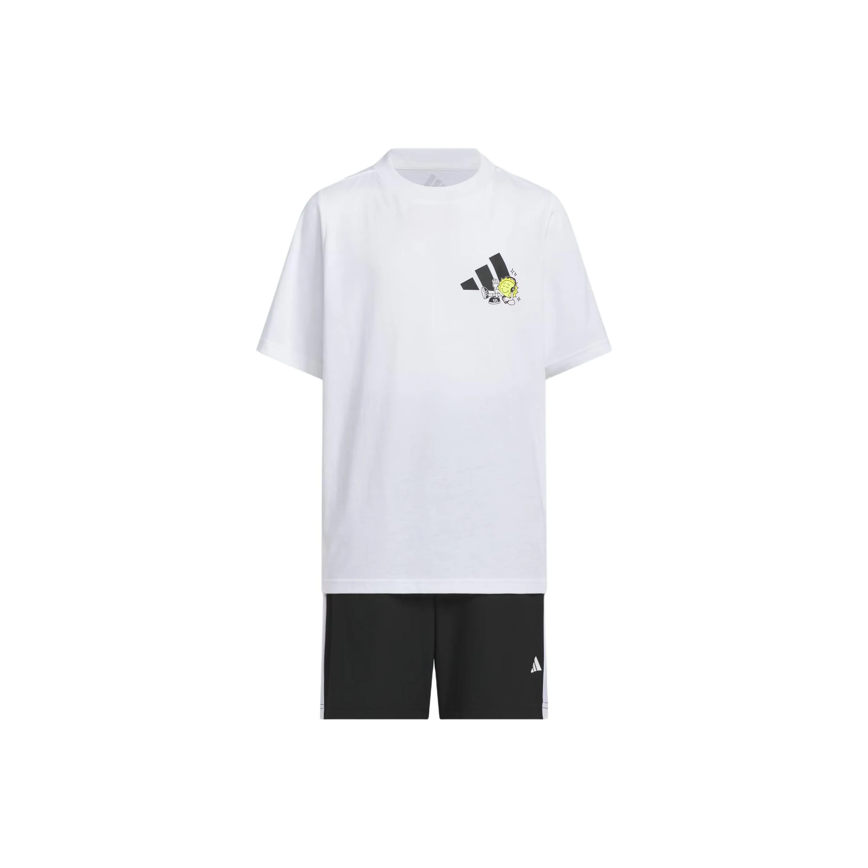 Adidas Повседневная спортивная одежда Graphic Tee Набор Белый Черный для детей 3-7 лет