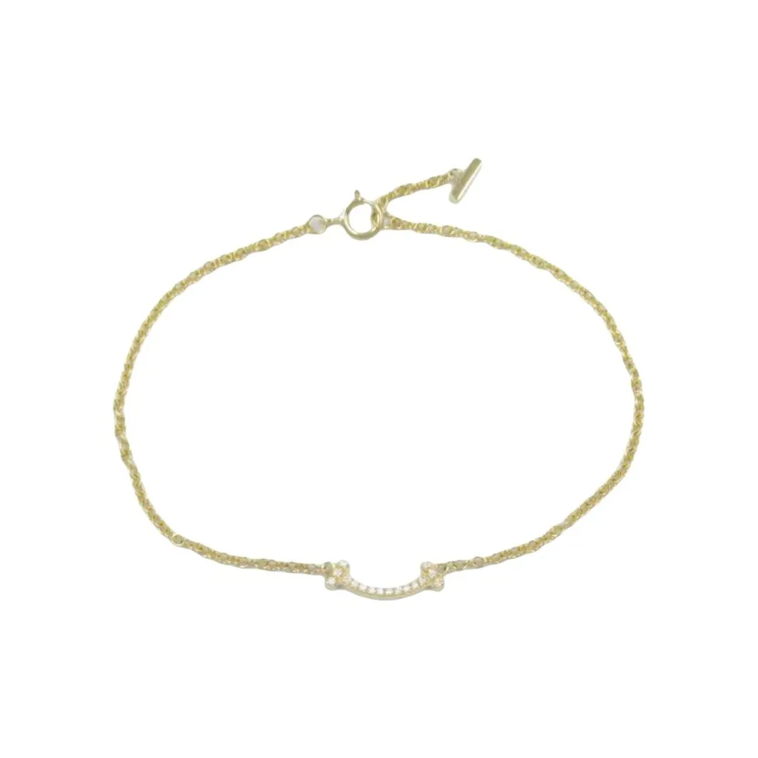 TIFFANY & CO. Pre Owned 10's T Smile Diamond Bracelet