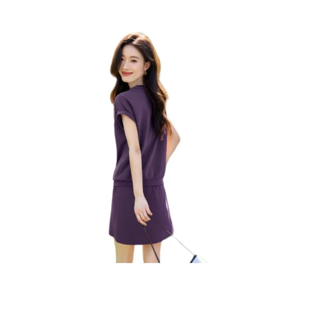 Mo Han Yi Mei Casual Suit Women's Dark Purple