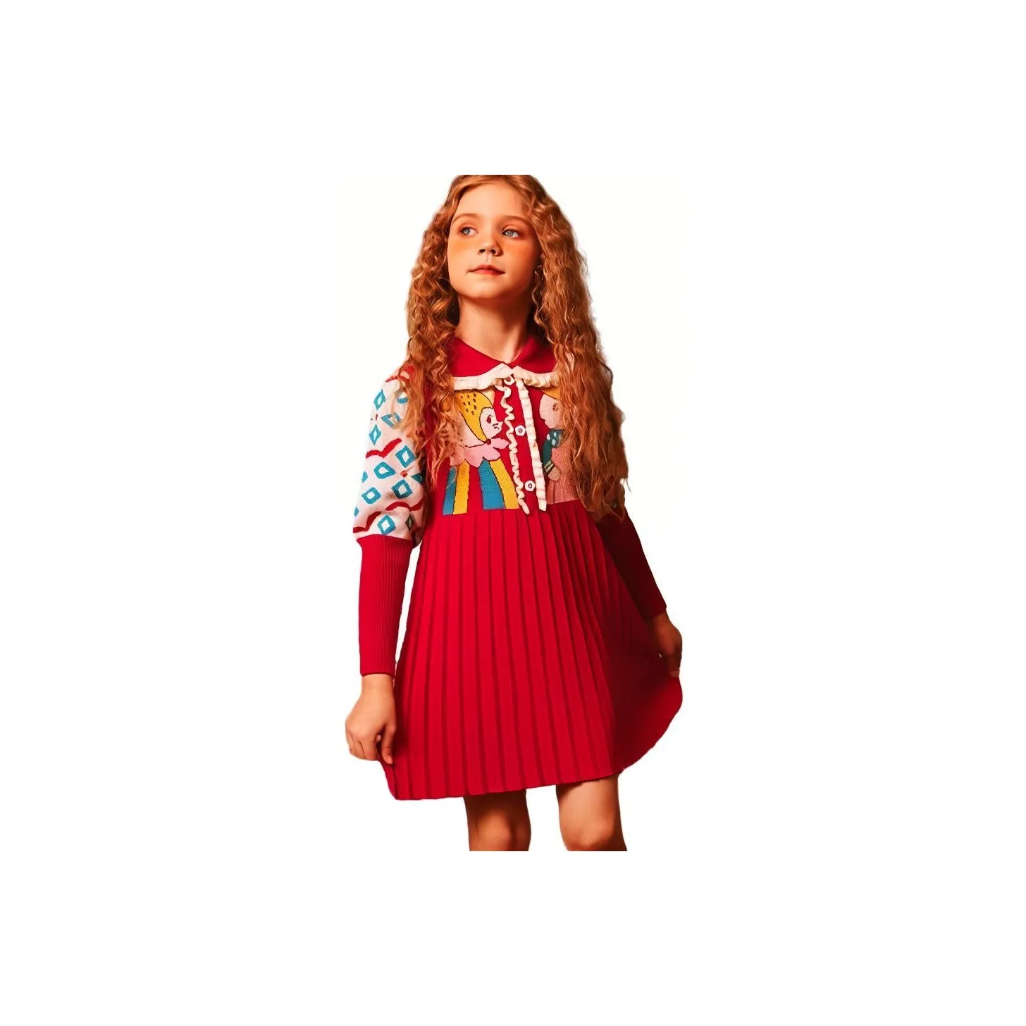 Pptown Детское платье красный китайский