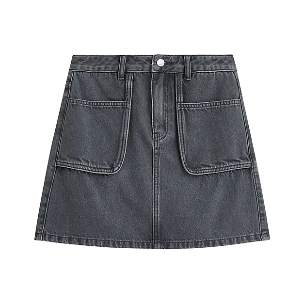Inman Повседневные короткие юбки Женские Джинсовый серый