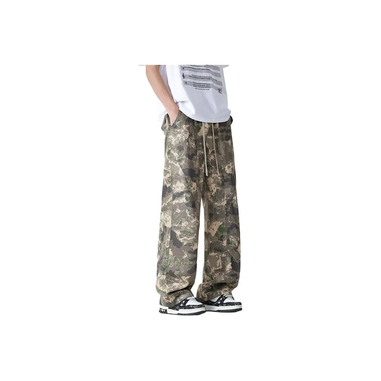 Menglaini Jeans Unisex Camouflage Lyocell Cool Touch
