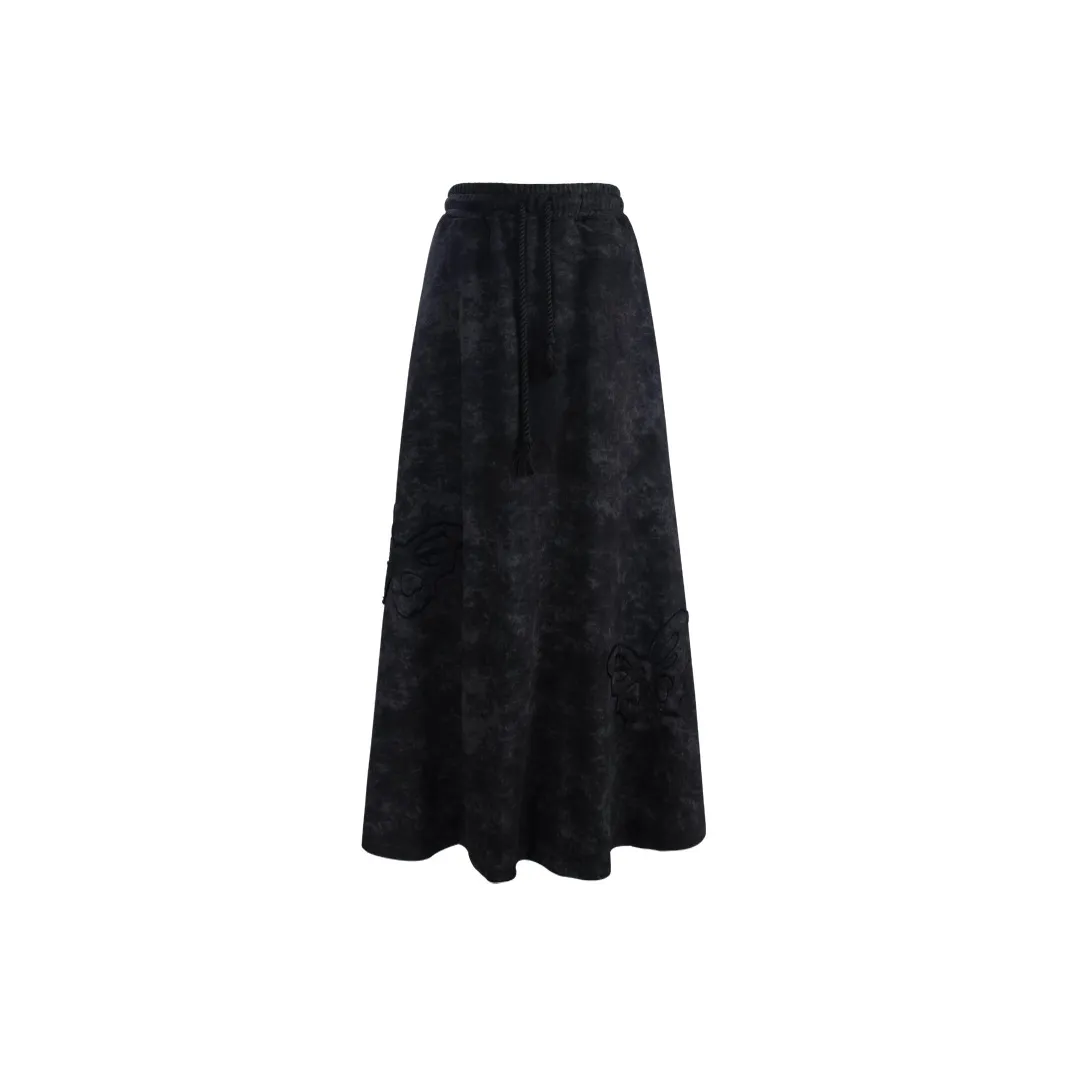 UNIFREE Повседневный Длинный Юбка Женская Черная Серый