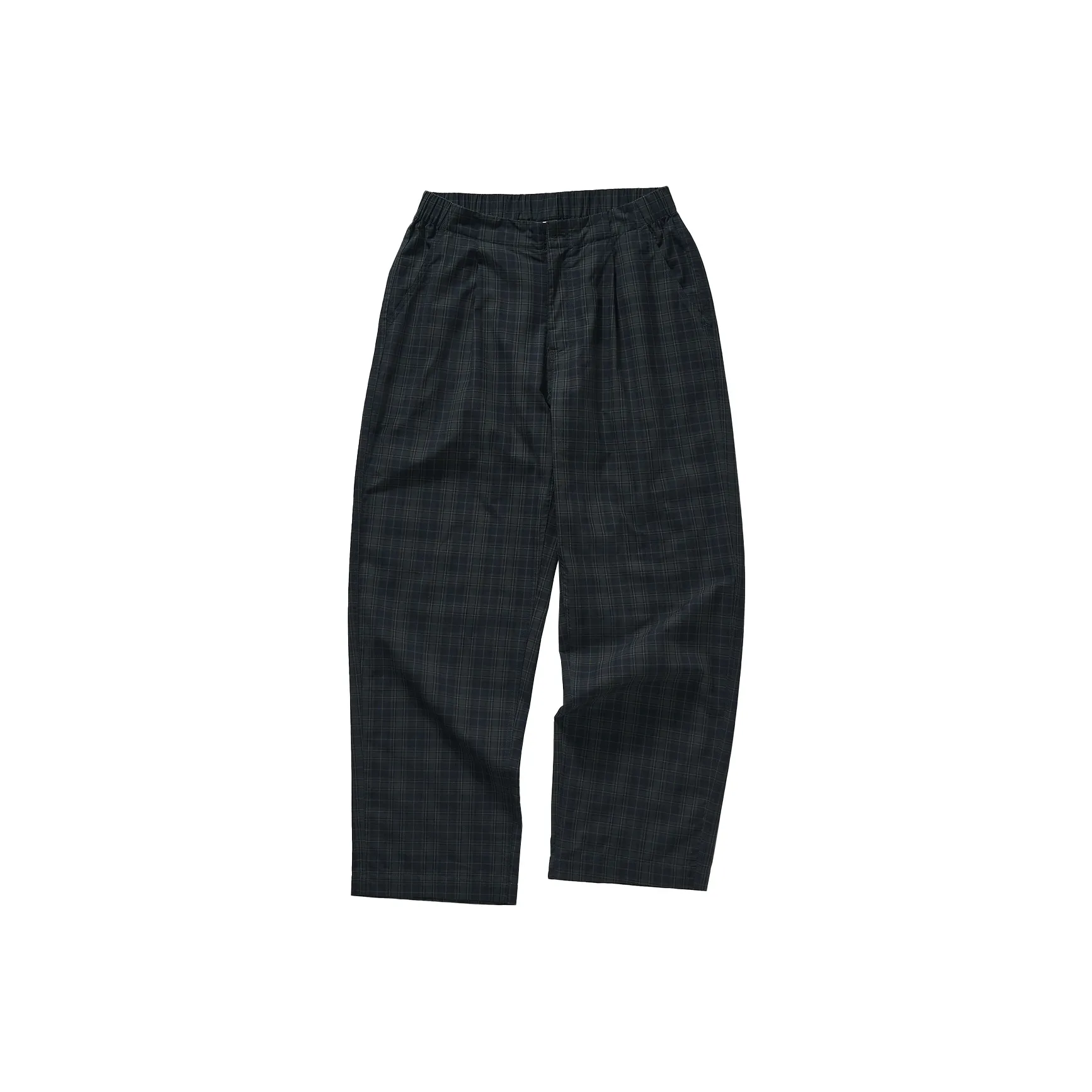 714STREET Повседневные брюки Унисекс Темно-синий Клетка