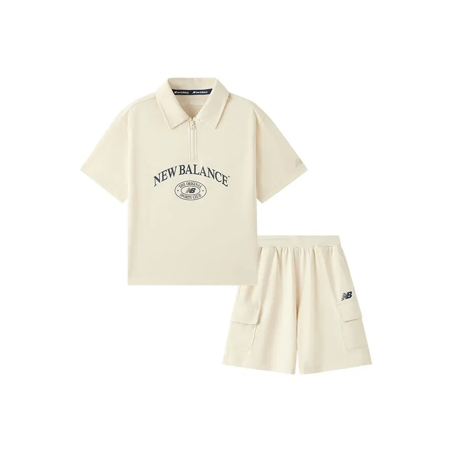 New Balance совместный бренд Повседневная спортивная одежда Крем для детей 3-7 лет