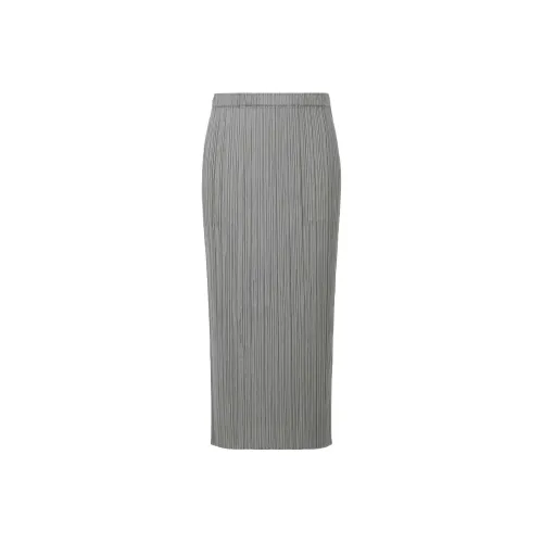 PLEATS PLEASE ISSEY MIYAKE Серый Женские Повседневные длинные юбки
