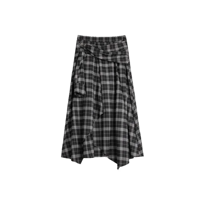 ELLE Черный Белый Женские Повседневные Длинные Юбки