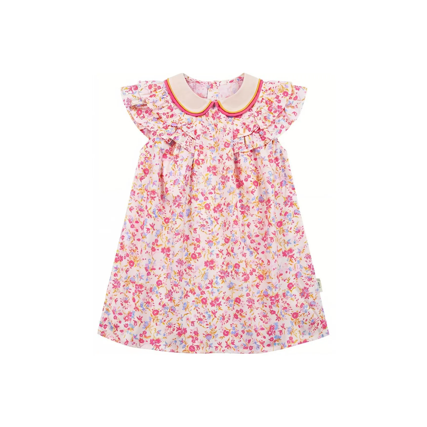 Happyology Детское платье розово-синего цвета с маленьким цветочным узором размер маленький