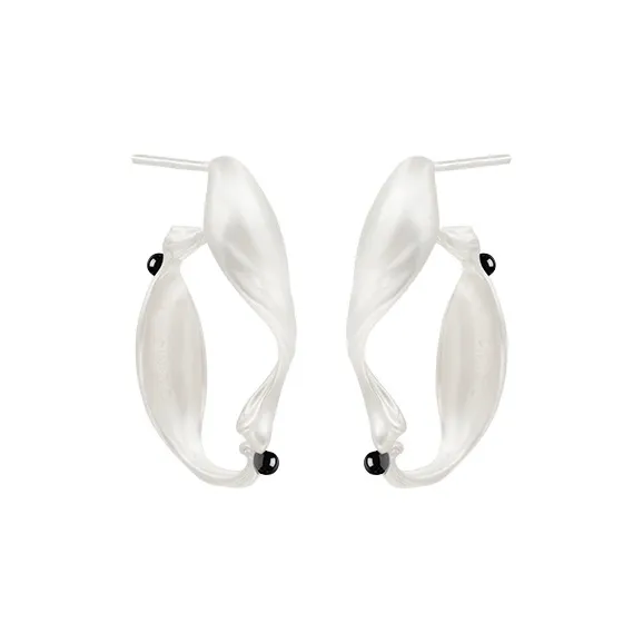OINICIO Agate 925 Sterling Silver Hoop Earrings Unisex