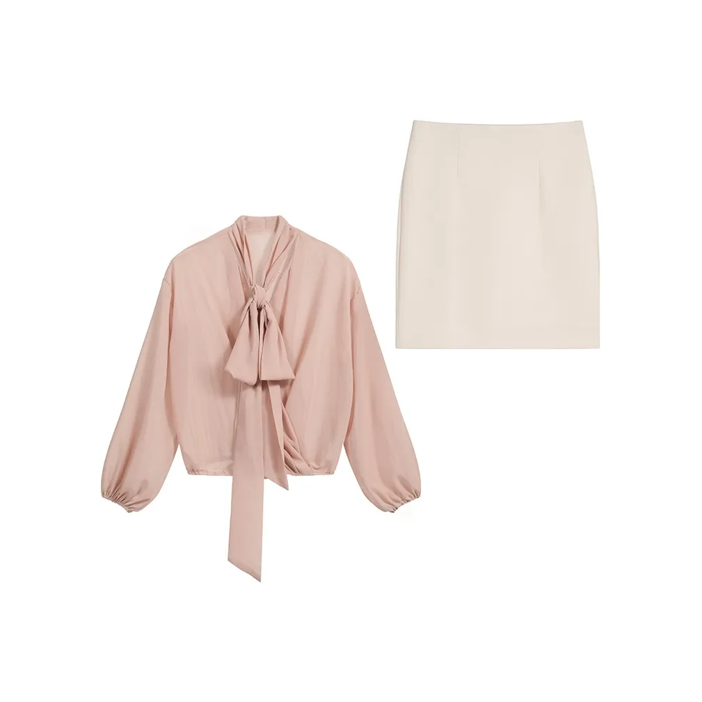 HeartyBite Комплект с юбкой Женская Одежда Sets Хаки+Абрикос