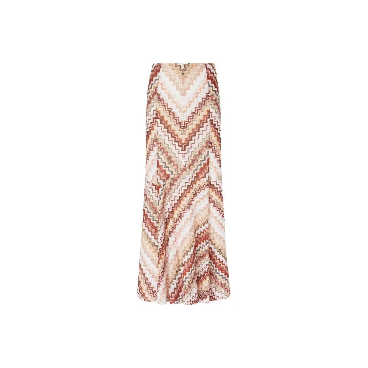 MISSONI Lamé Serrated Zig Zag Pattern Long Flared Skirt