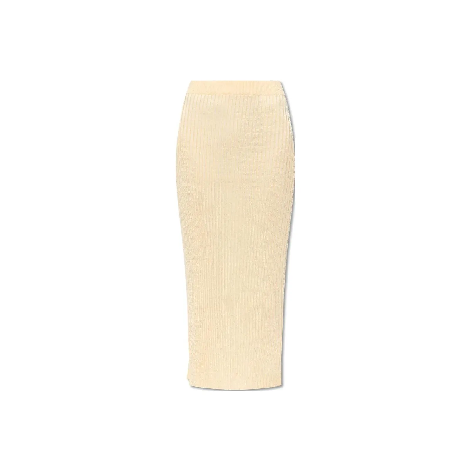 JIL SANDER Elasticated Waistband Ribbed Knit Midi Skirt