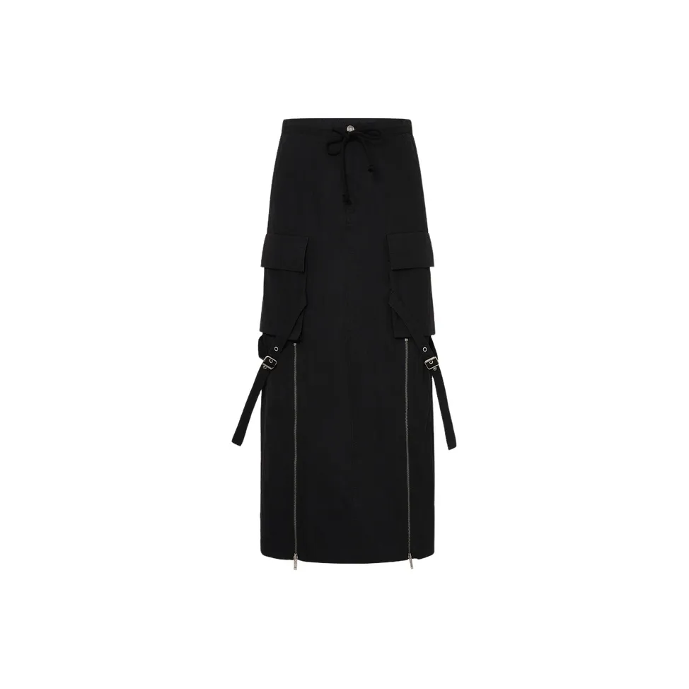 MOCO Повседневный Длинный Юбка Женская Черная