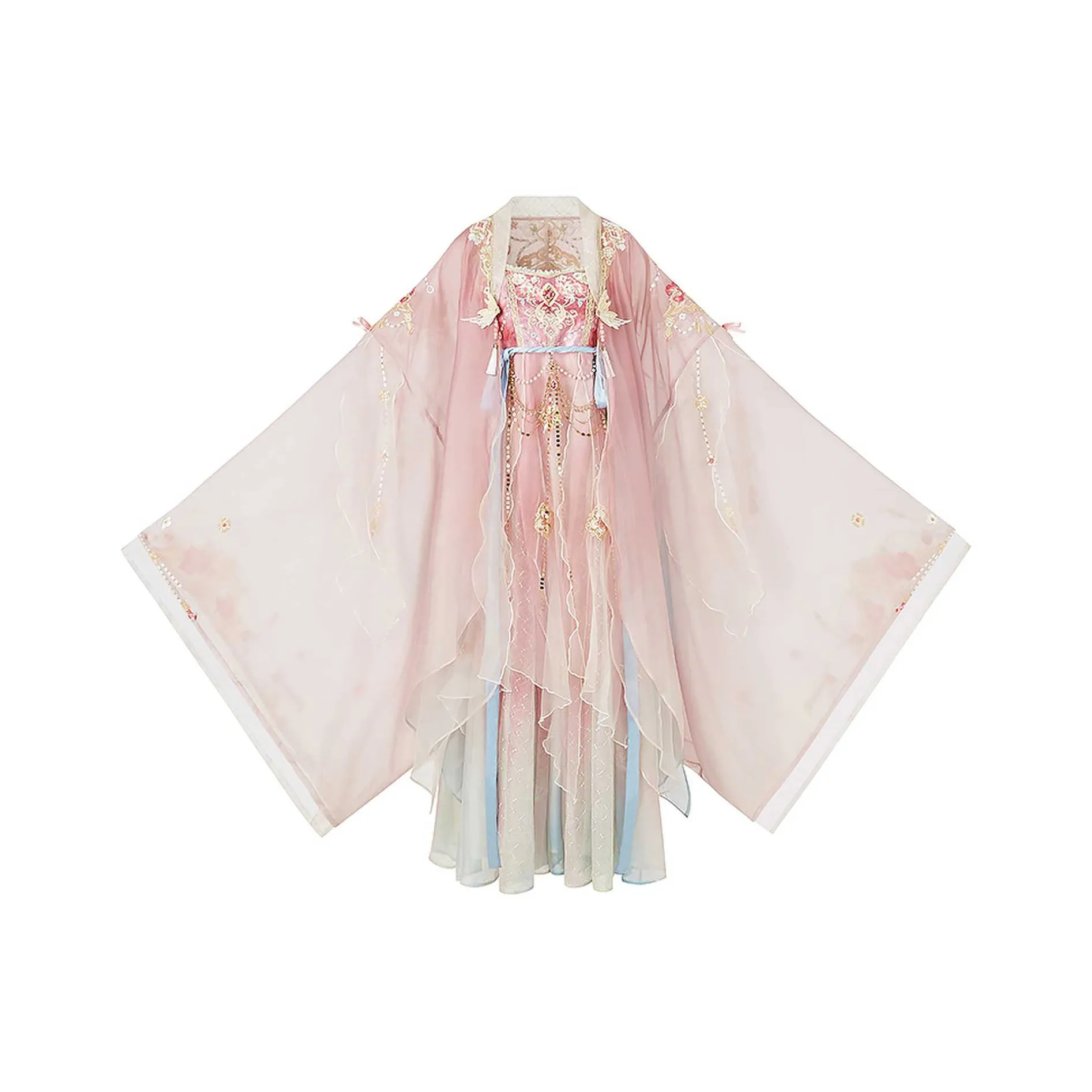 Cloud Hidden Moon Embroidery Ханьфу Женские Розовый