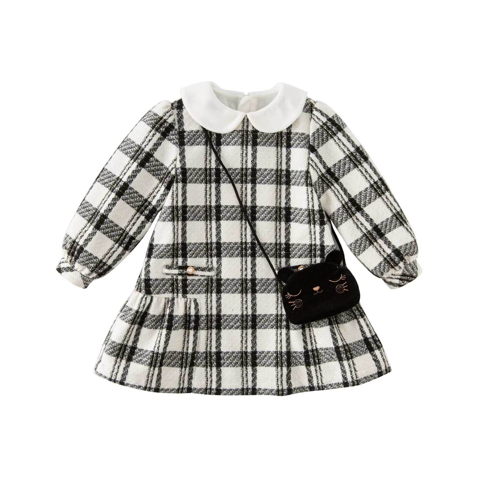 DAVE&BELLA Черно-белая клетка Kids Платья