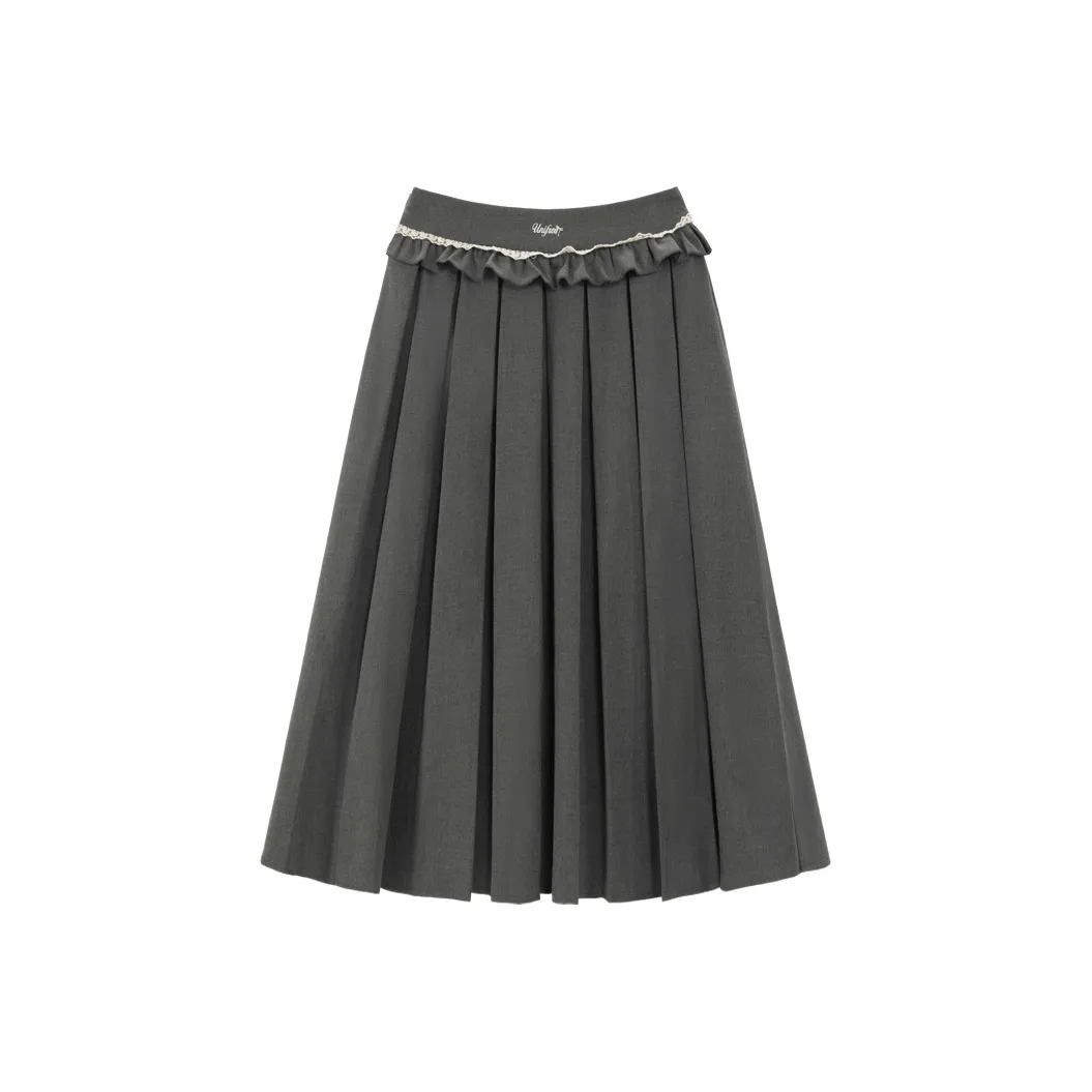 UNIFREE Повседневный Длинный Юбка Женская Серого цвета