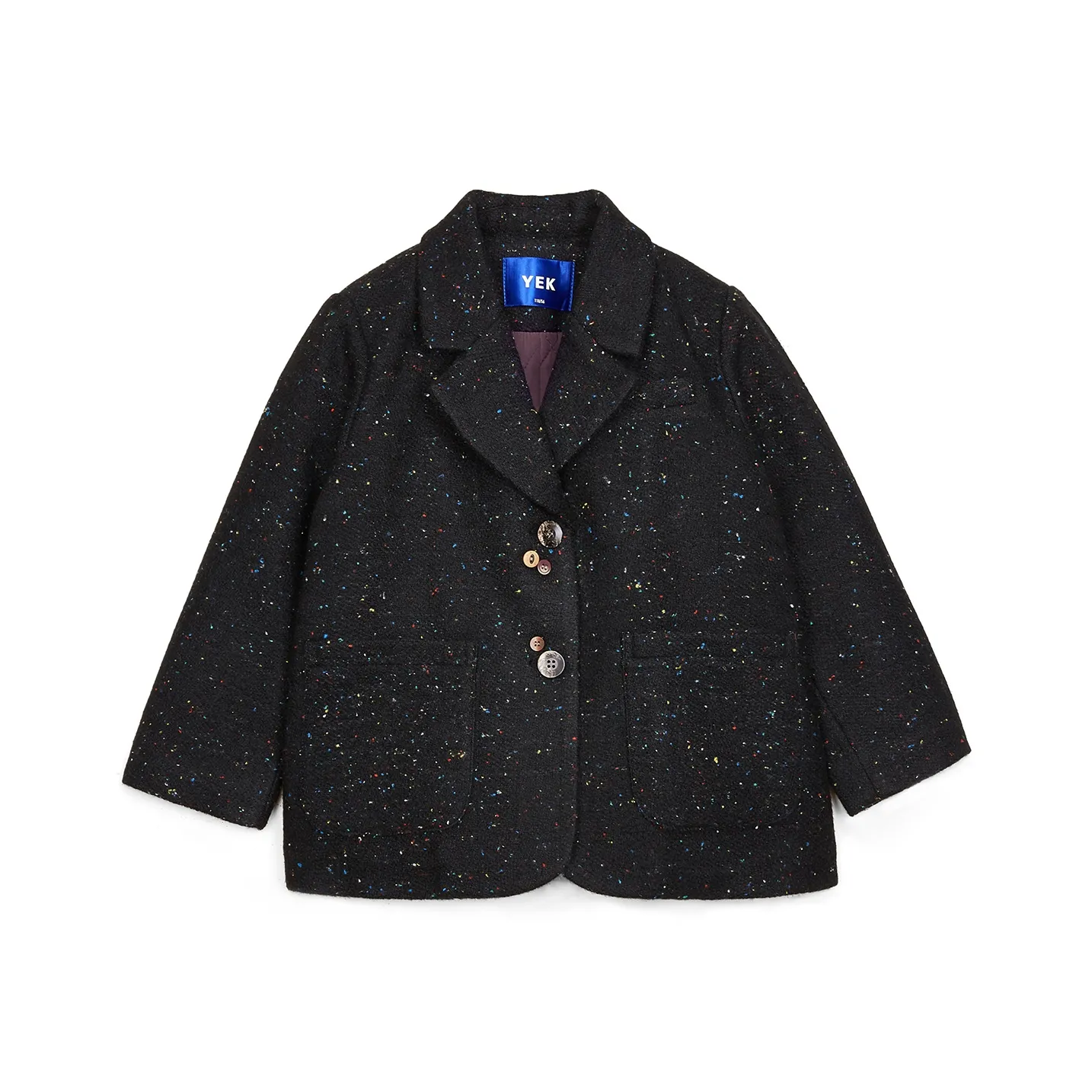 YEK Бизнес-костюм 23 Зимний Новинка Мальчики и Девочки Смесовая шерсть Чисто черный Детский