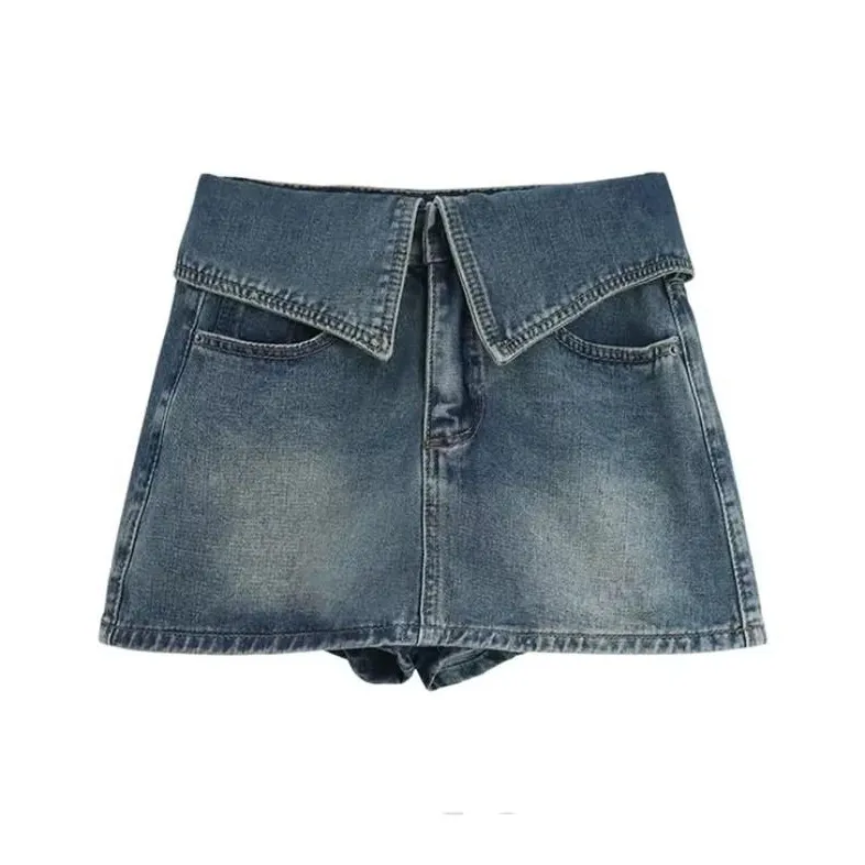 XUANSHU Джинсовые короткие юбки Женские Синие