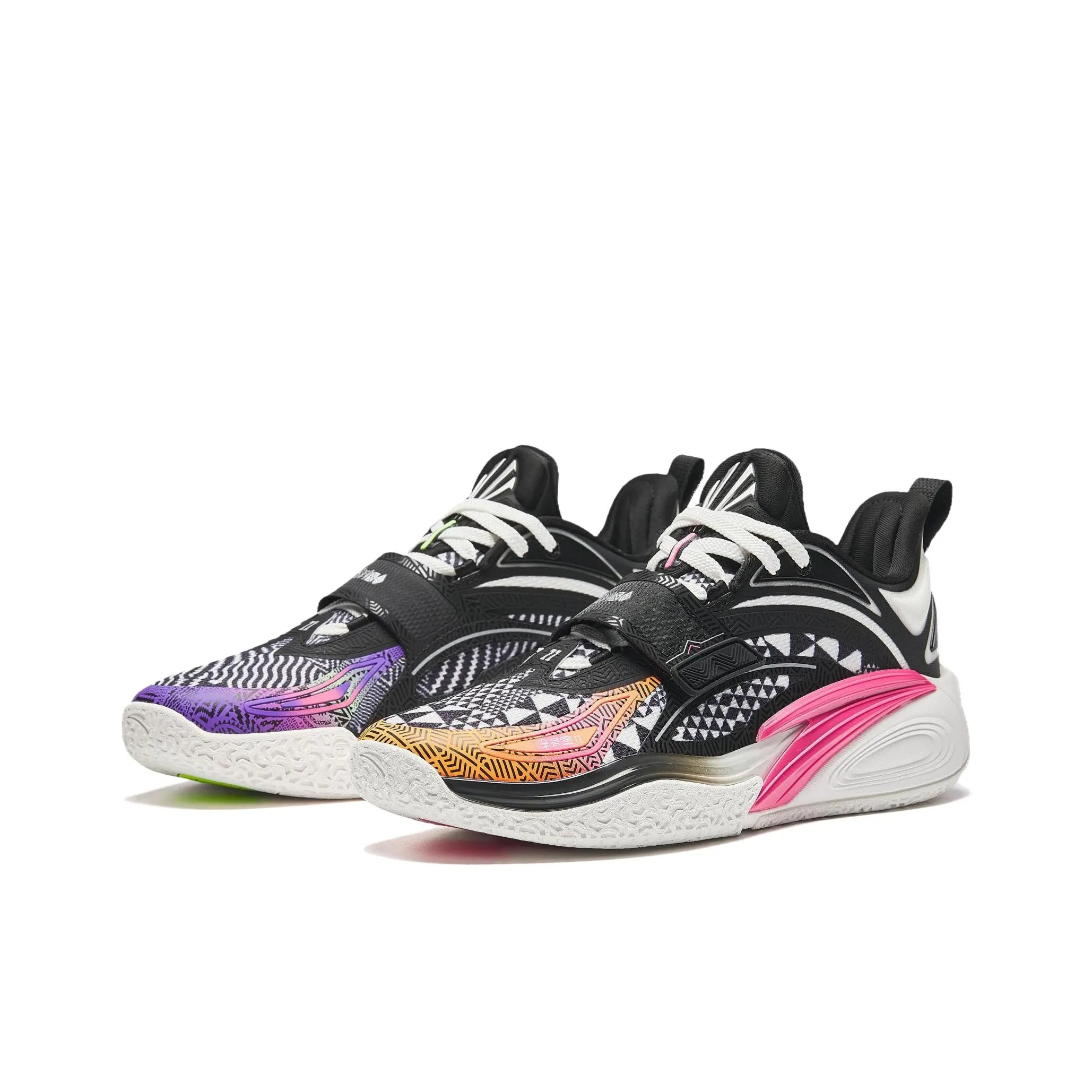 ANTA KAI 1 Амортизирующие низкие баскетбольные кроссовки для мужчин черно-белые с устойчивой подкладкой и топом