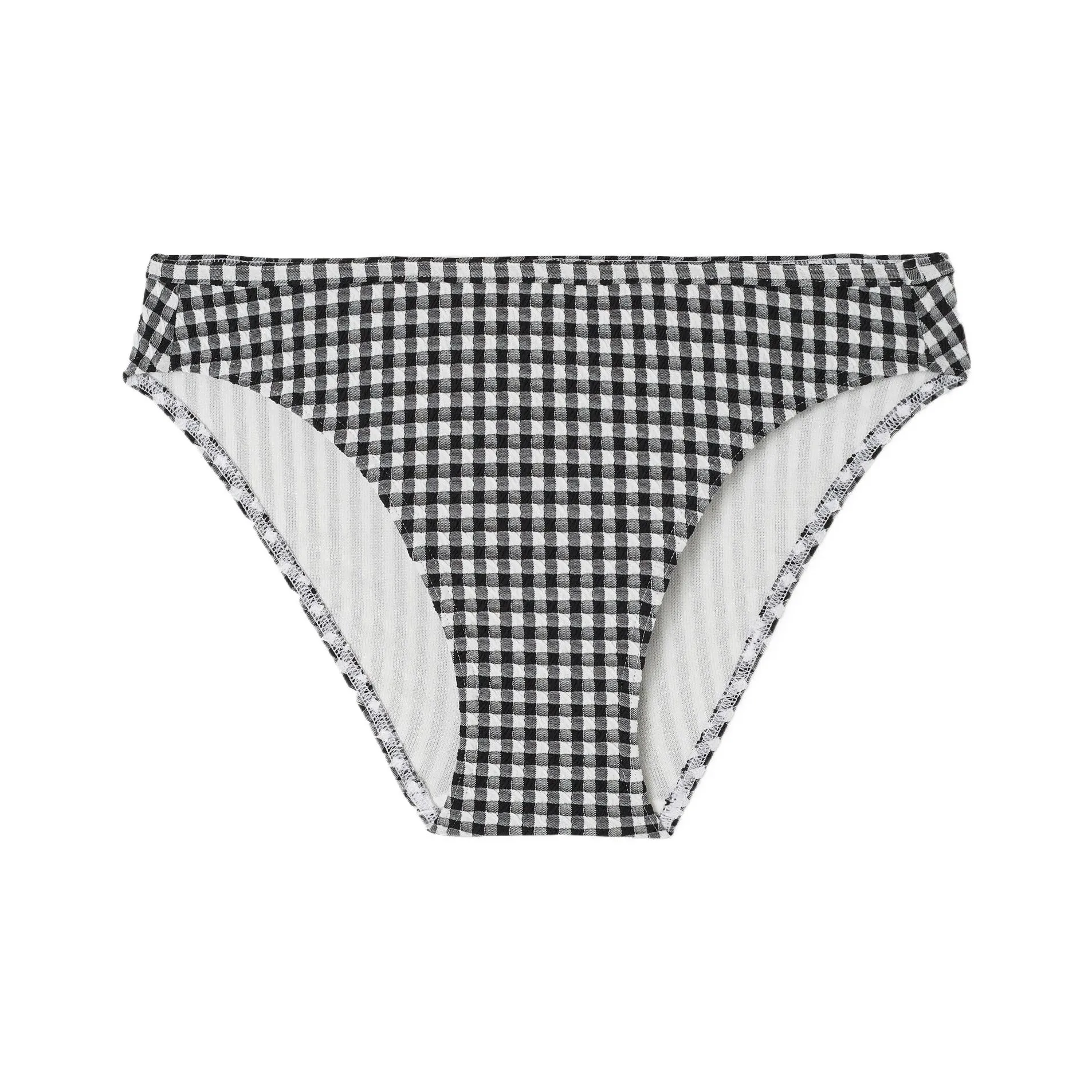 DECATHLON OLAIAN Текстурированные Nina GINGHAM Плавки Женские Дымчатый Черный