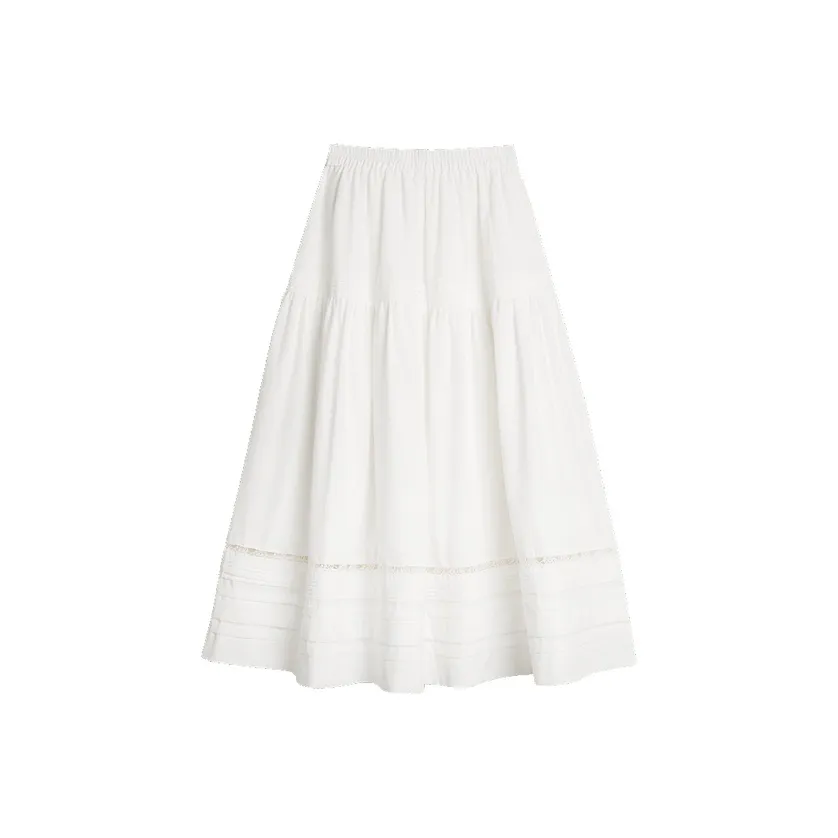 ELLE Белый Женские Повседневные Длинные Юбки