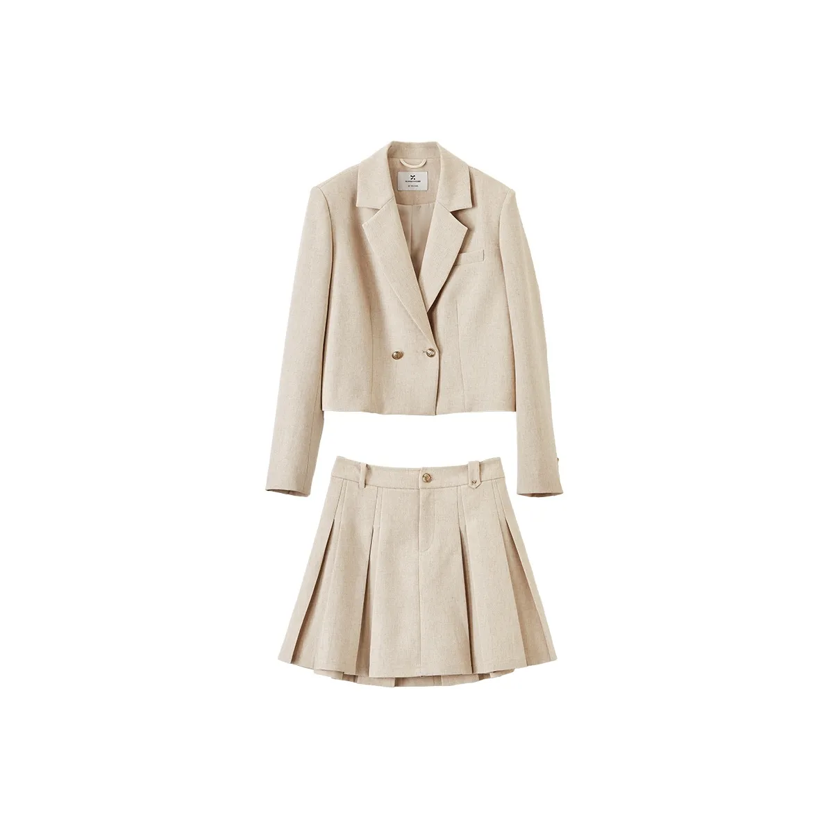 XIANGYING Skirt Set Women's Beige