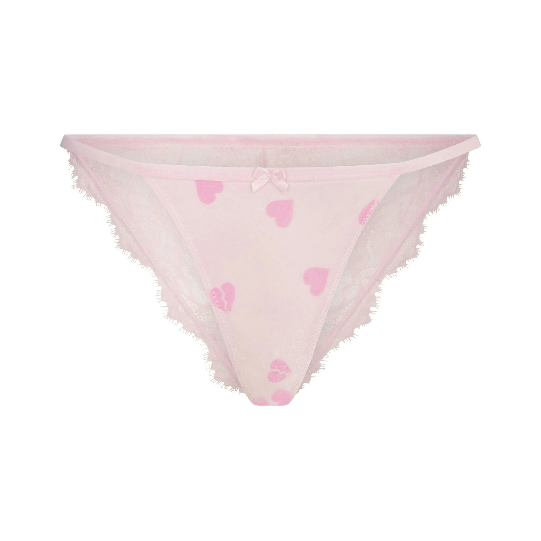 SKIMS Valentine's Day Collection SS25 VELVET LACE BIKINI Women's Cherry Blossom Heartbreaker