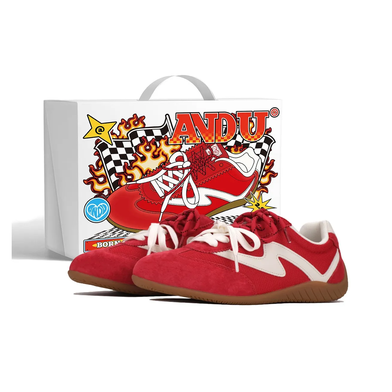 AND U Cushioning Abrasion Resistant Breathable Slip Resistant Low Top Double Lace Up Skateboard Shoes Unisex