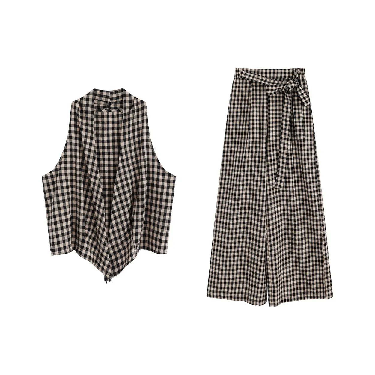 Garbege Комплект с юбкой Женская Черная Клетка