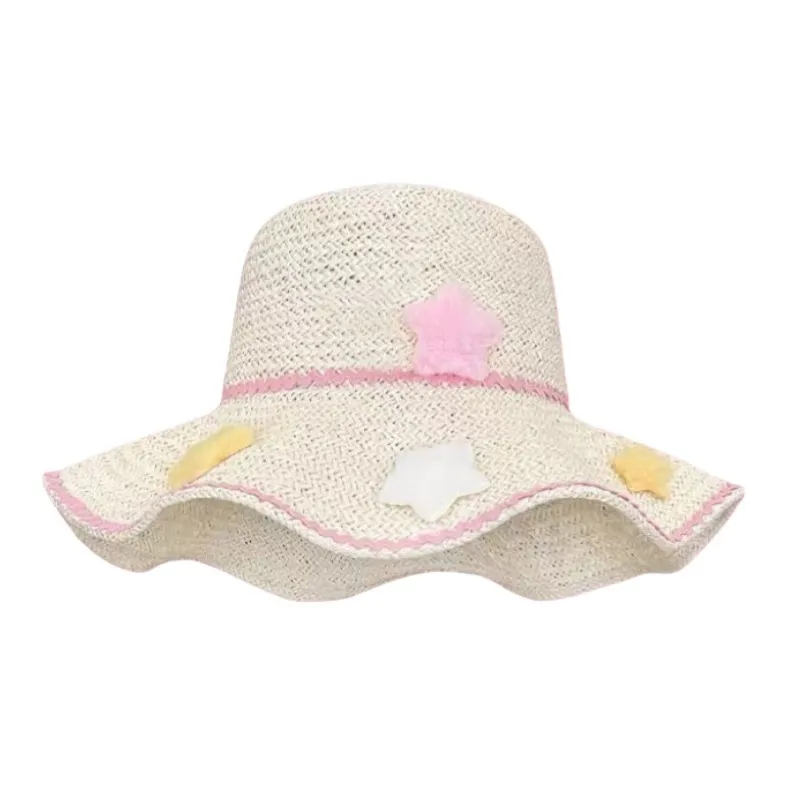 Барби Соломенная Плетеная Мягкая Ткань для Защиты от Солнца Женская