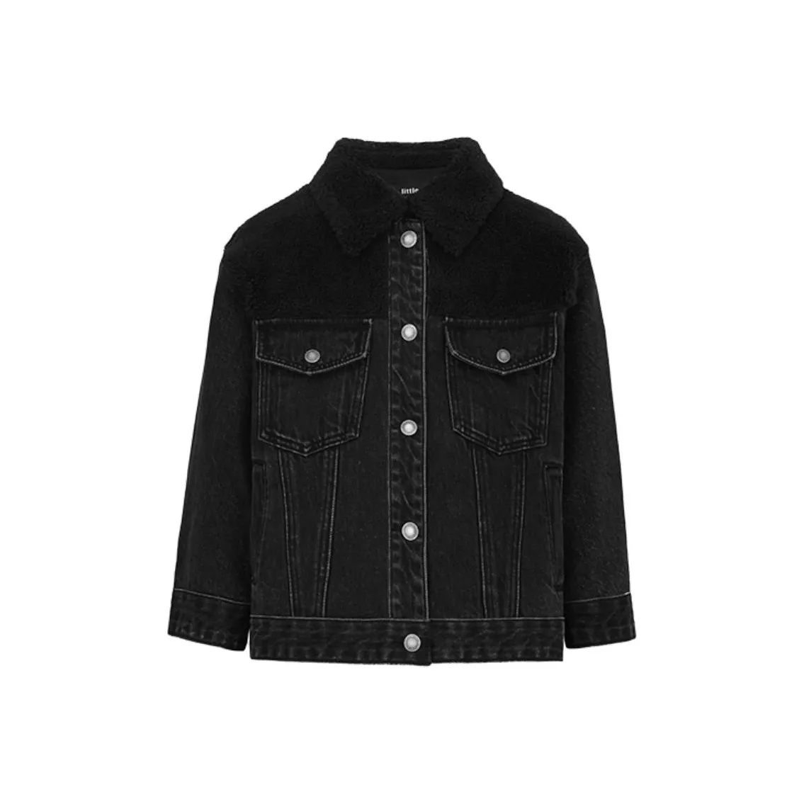 Little MO CO. Джинсовая куртка цвет черный детская
