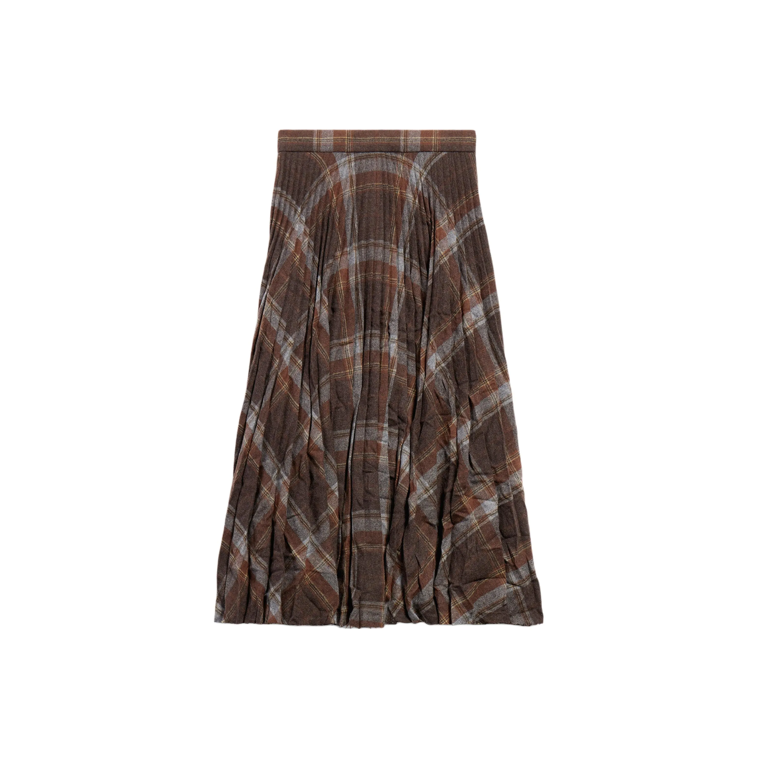 Balenciaga Pleated Crease effect Midi Skirt