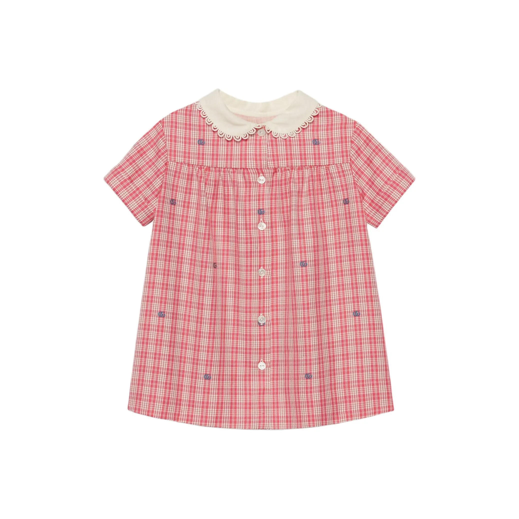 GUCCI Платье Детская одежда GG Check Хлопок Платье Розовый Infant And Toddler
