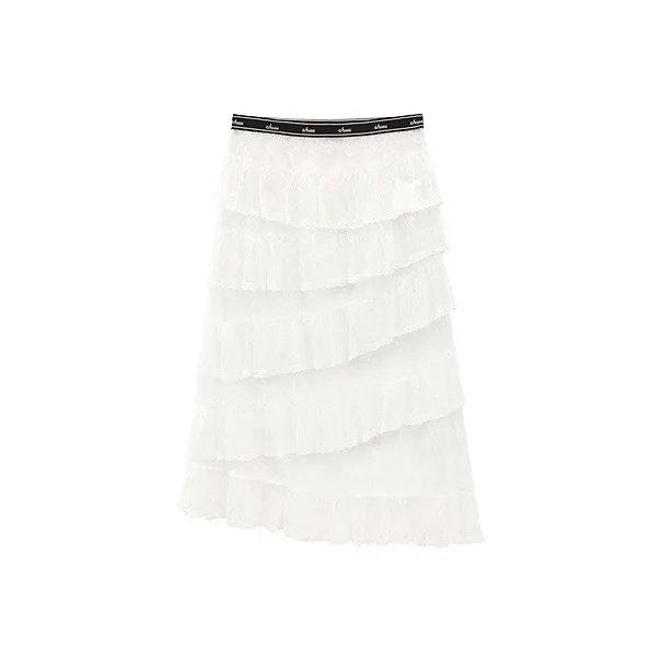 CHUU Повседневный Длинный Юбка Женская Белая