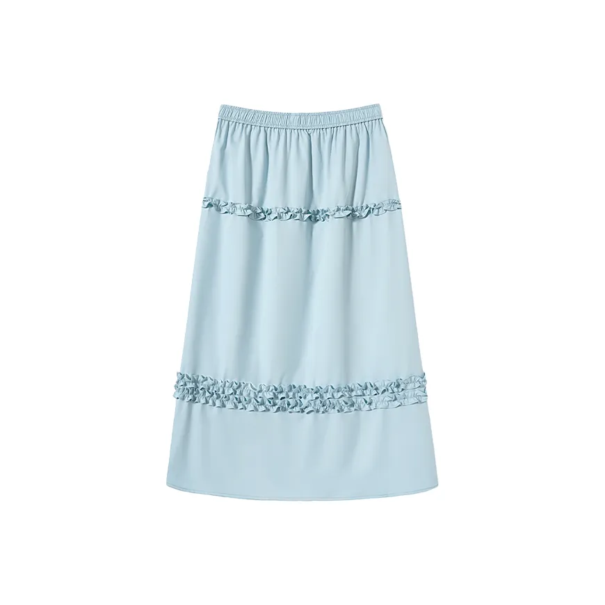 SHIRAN Повседневная длинная юбка женская синяя